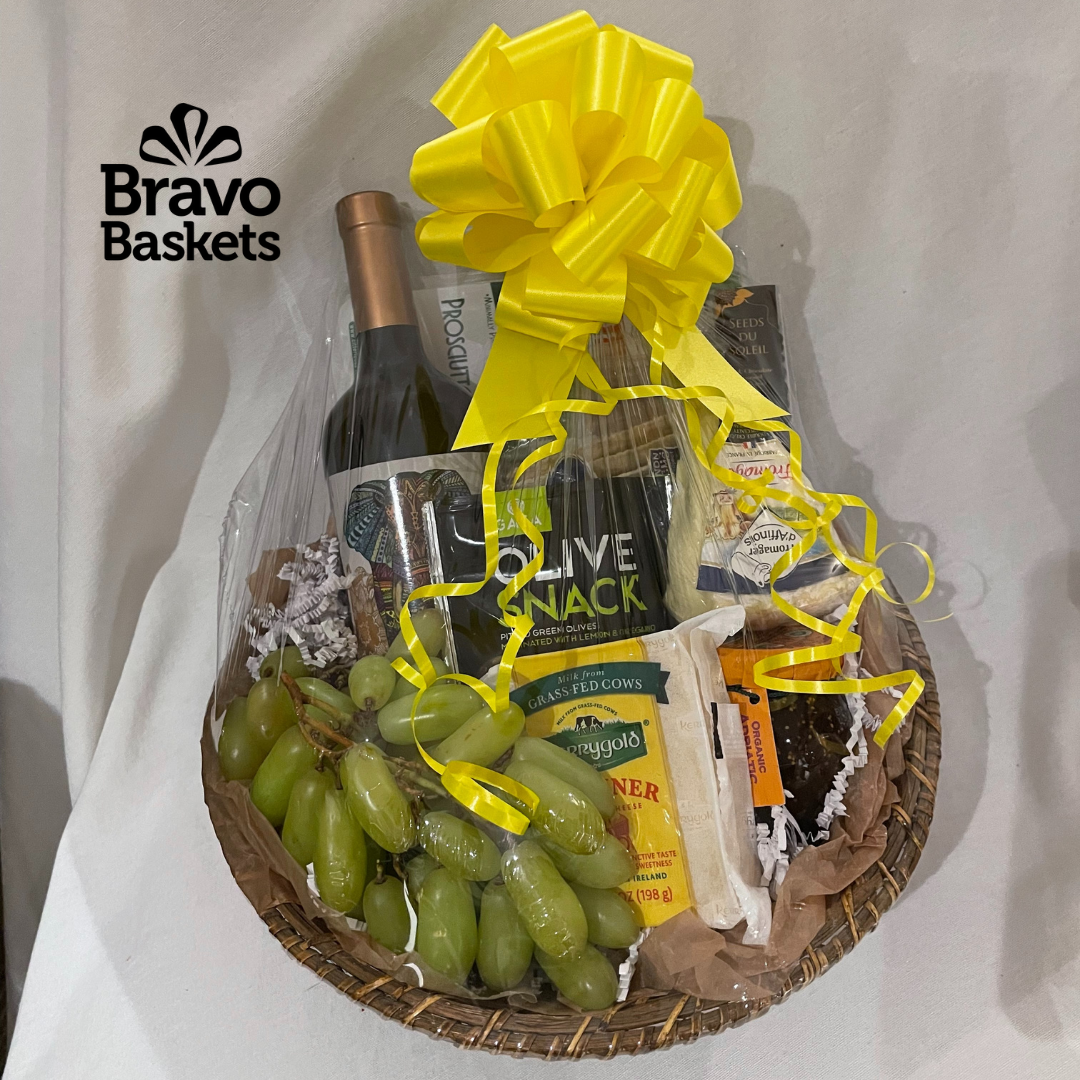 Fruit & Wine Condolence Basket